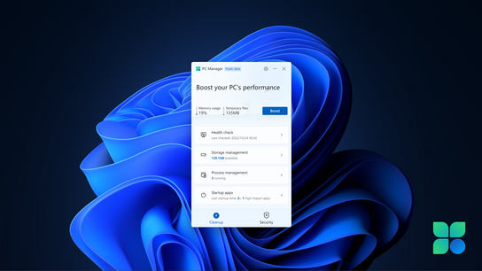 The Microsoft PC Manager app (beta) promises to “boost your PC’s performance” with options including health check, and storage-; process-; and startup app management.