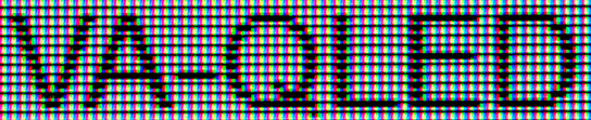 VA-QLED scren sample gray text saying “VA-QLED”